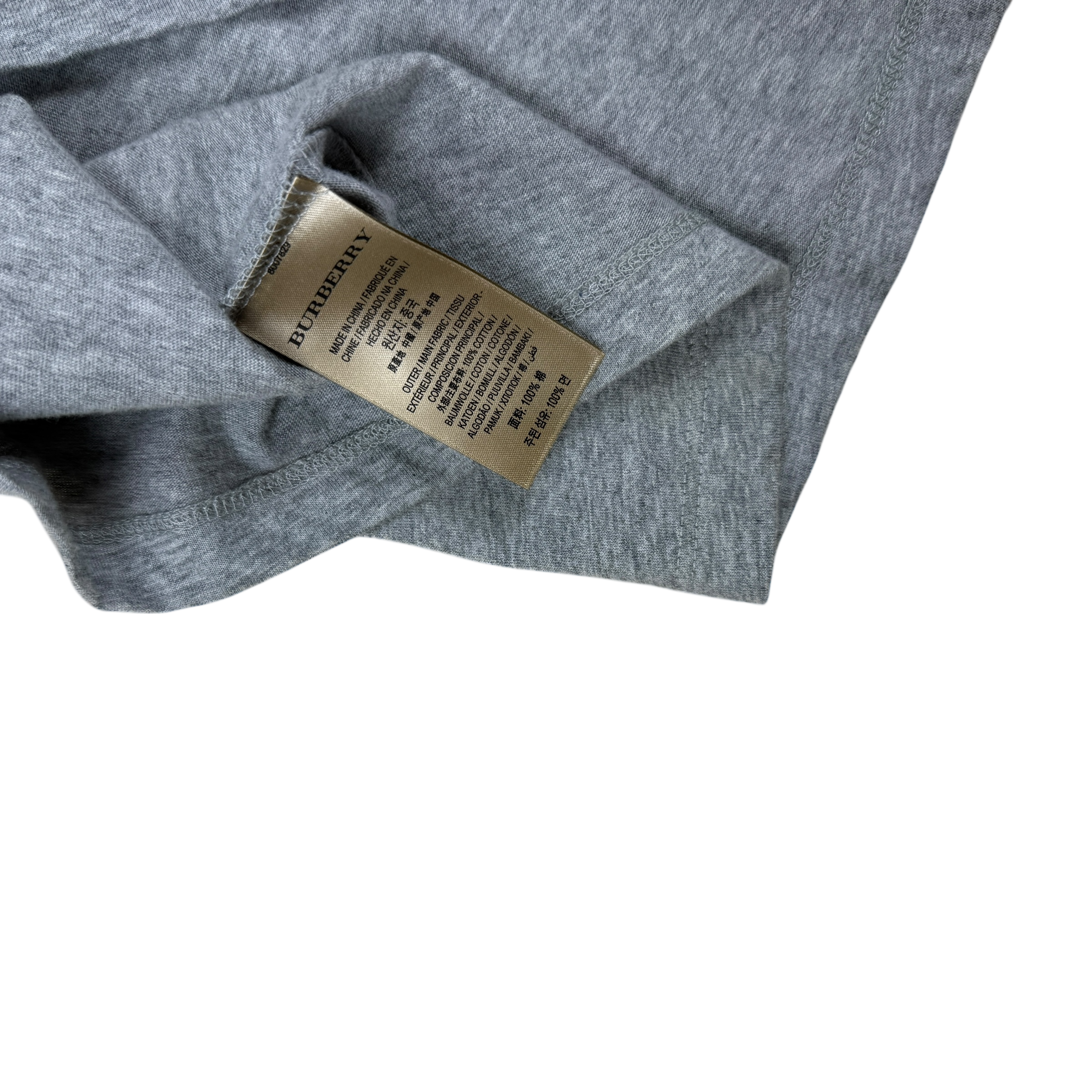 Burberry Embroidered Logo Oversized T-Shirt Grey (Fits S-L)