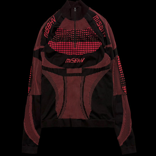 MISBHV Sport Active Quarter-Zip Longsleeve Top Red/Black (Fits M-XL)
