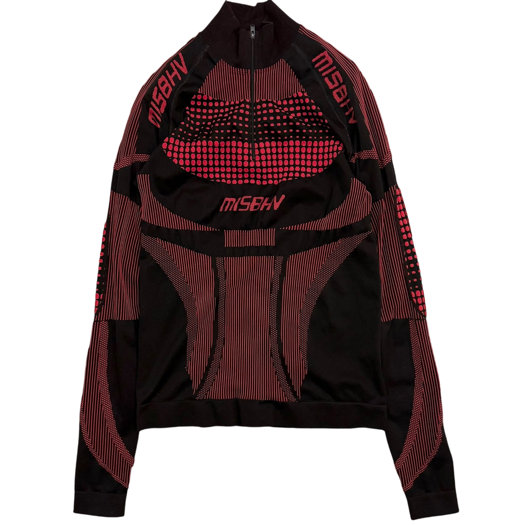 MISBHV Sport Active Quarter-Zip Longsleeve Top Red/Black (Fits M-XL)