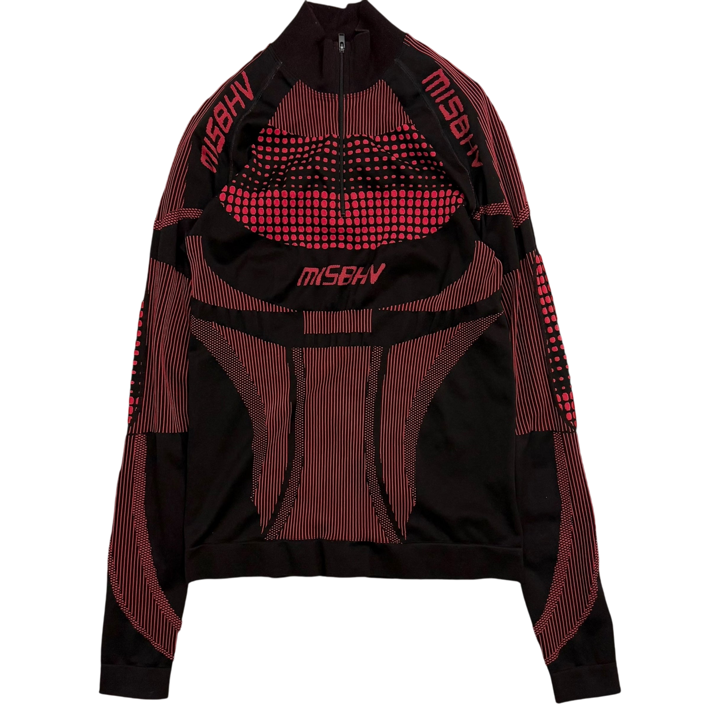 MISBHV Sport Active Quarter-Zip Longsleeve Top Red/Black (Fits M-XL)