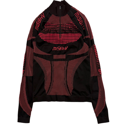MISBHV Sport Active Quarter-Zip Longsleeve Top Red/Black (Fits M-XL)