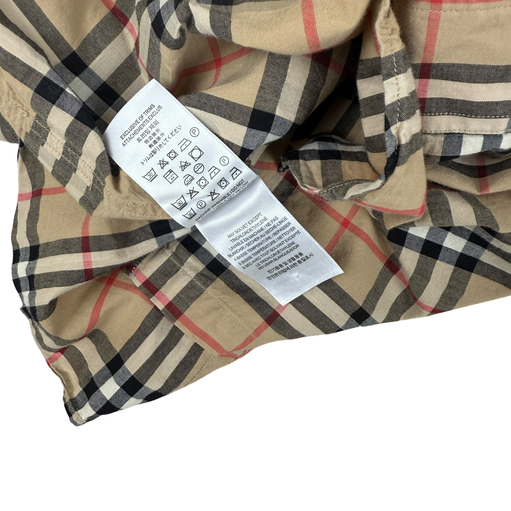 Burberry Nova Check Logo Button-Up Shirt (Size S)