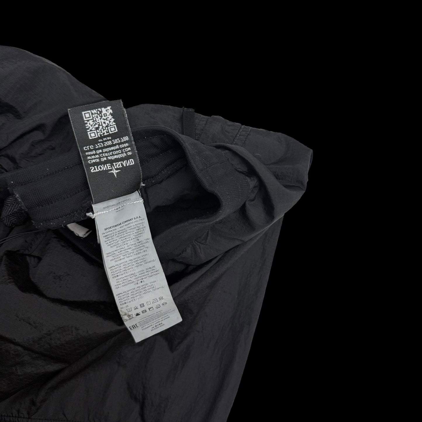 Stone Island Logo Patch Nylon Metal Pants Dark Navy (Size S)