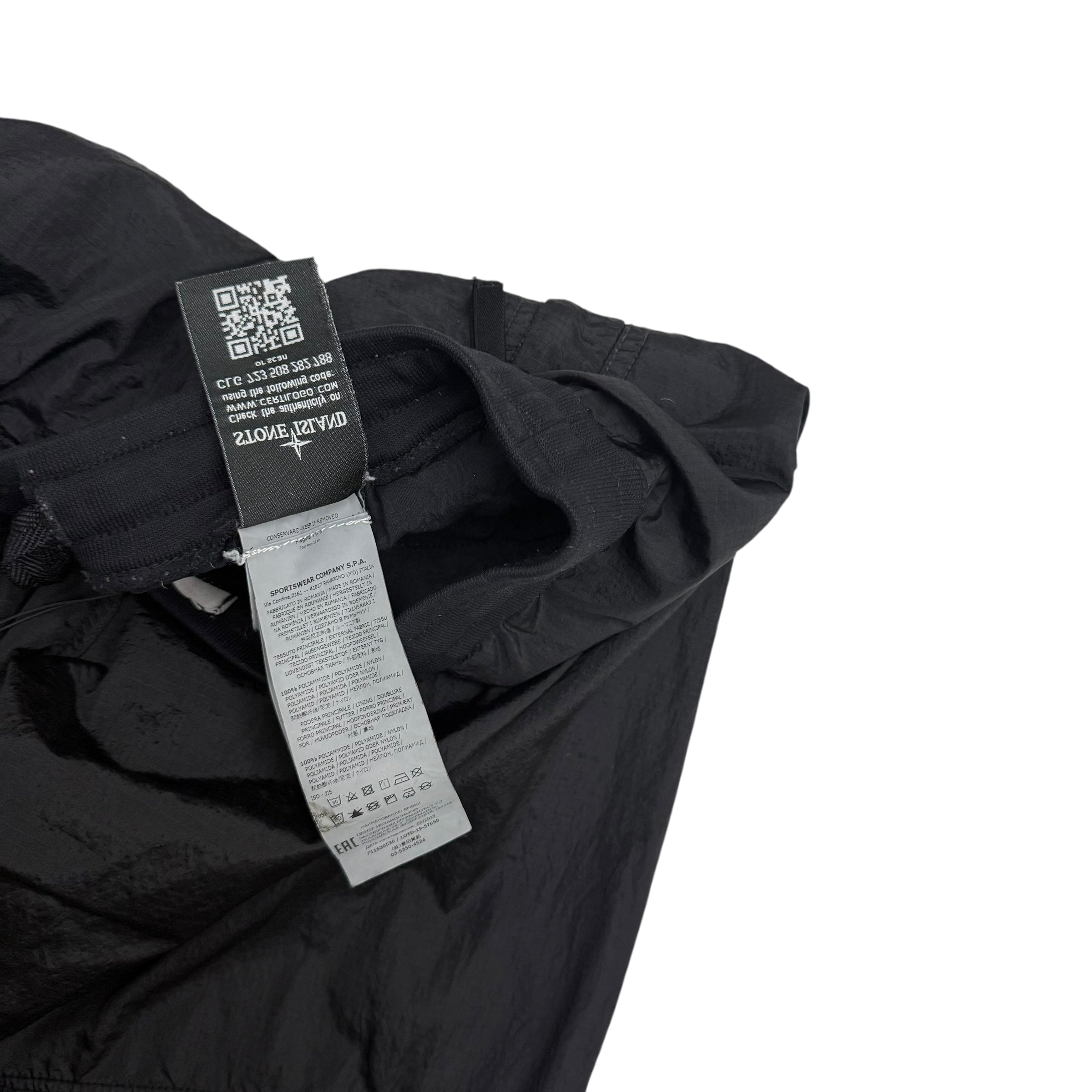 Stone Island Logo Patch Nylon Metal Pants Black (Size S)