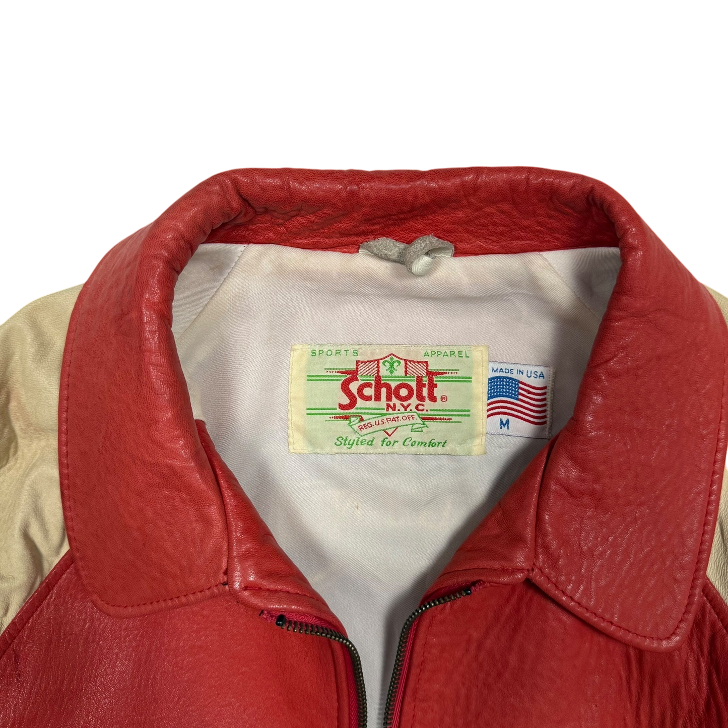 Vintage Schott NYC Leather Jacket (Made in USA) (Size M)