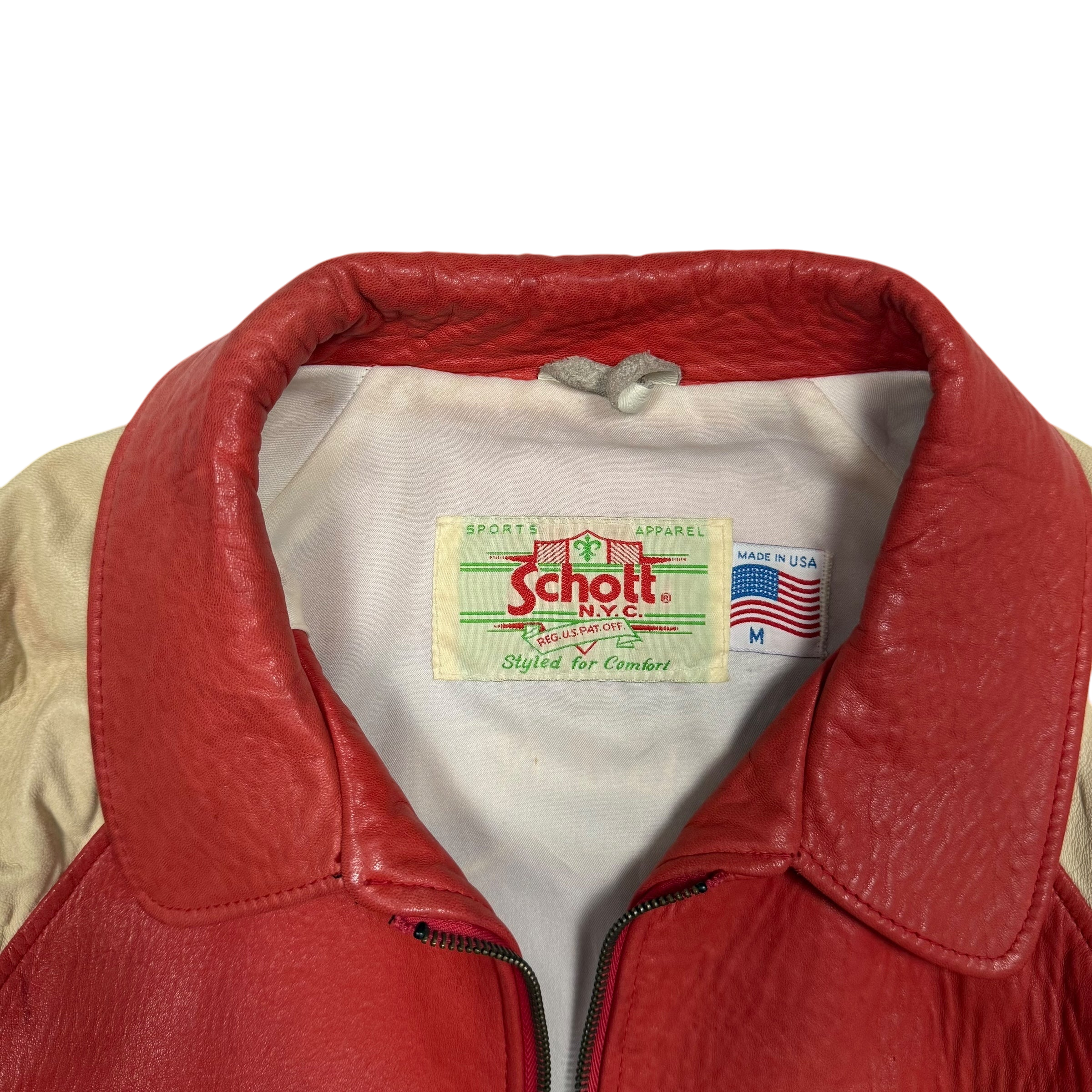Vintage Schott NYC Leather Jacket (Made in USA) (Size M)