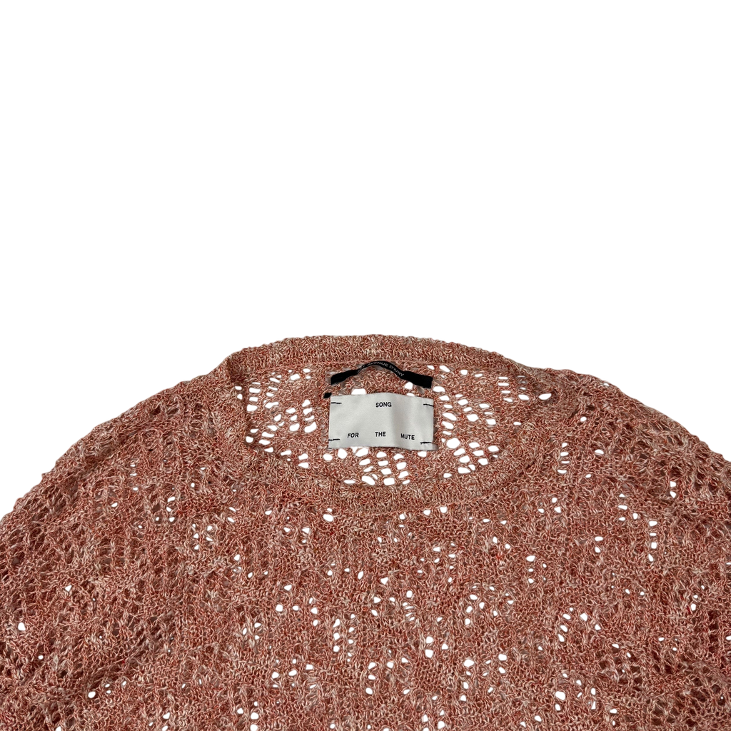 Song for the Mute 22.1 Avenue D’ivery Oversized Distressed Sweatshirt Orange / White (fits L-XL)