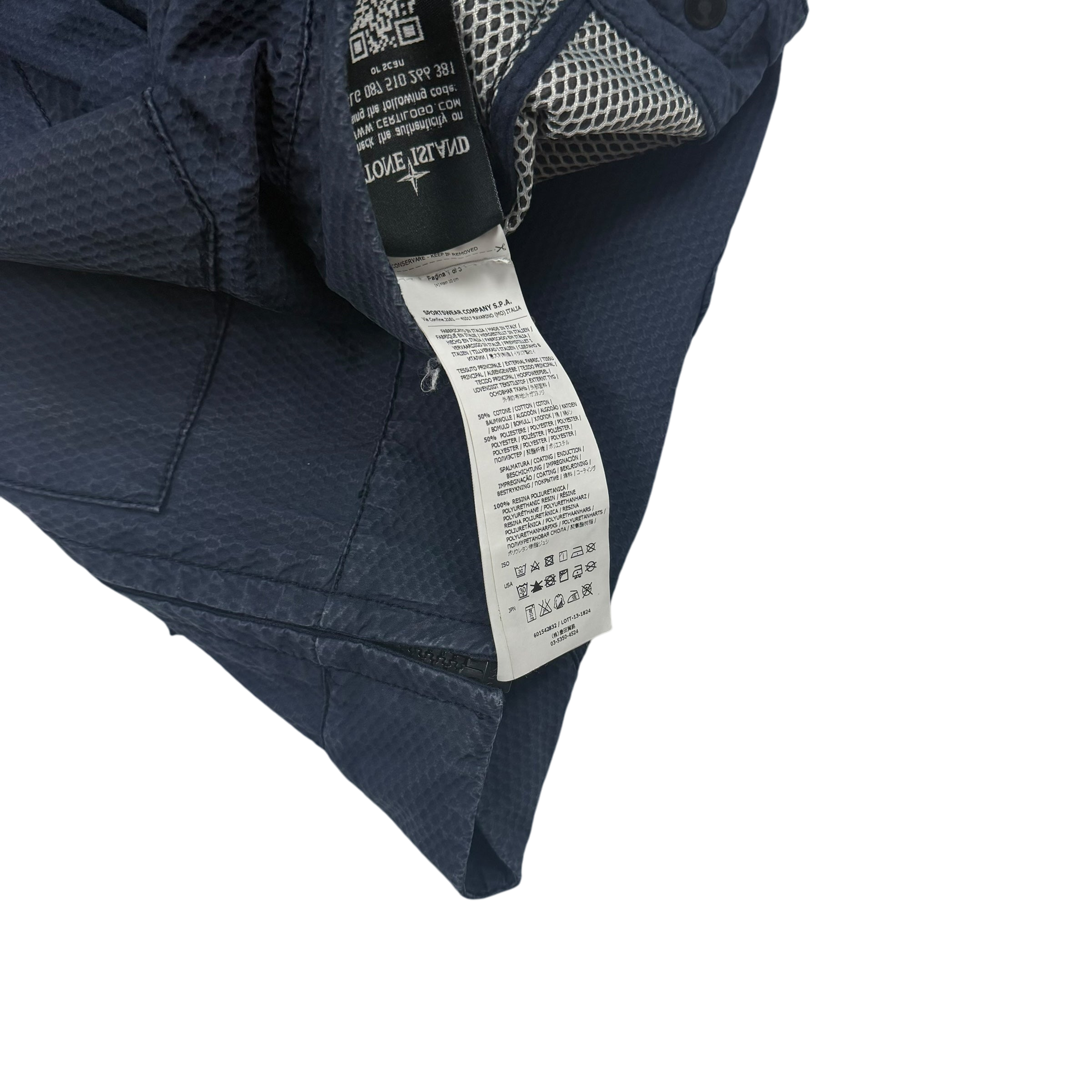 Stone Island SS 2014 Indigo 3D Cotton Tela Jacket Navy (Size XXL)