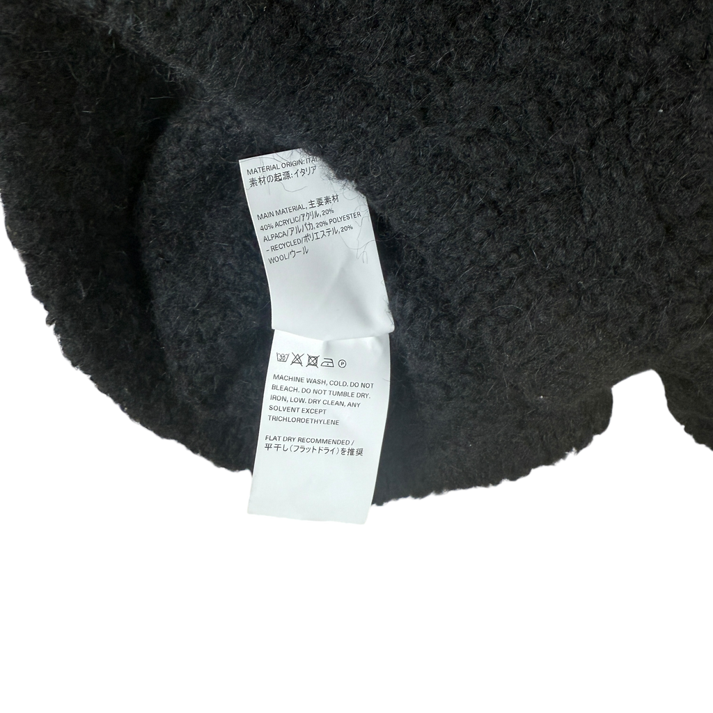 Our Legacy Intact Two Face Cropped Cable Knit Sweatshirt Black (Size 38)