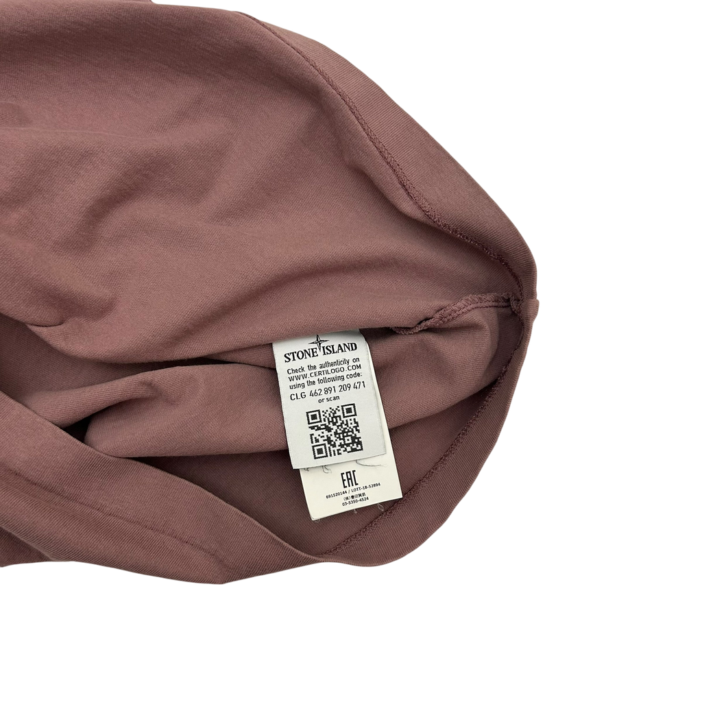 Stone Island Reflective Logo Pink T Shirt (Fits M/L)