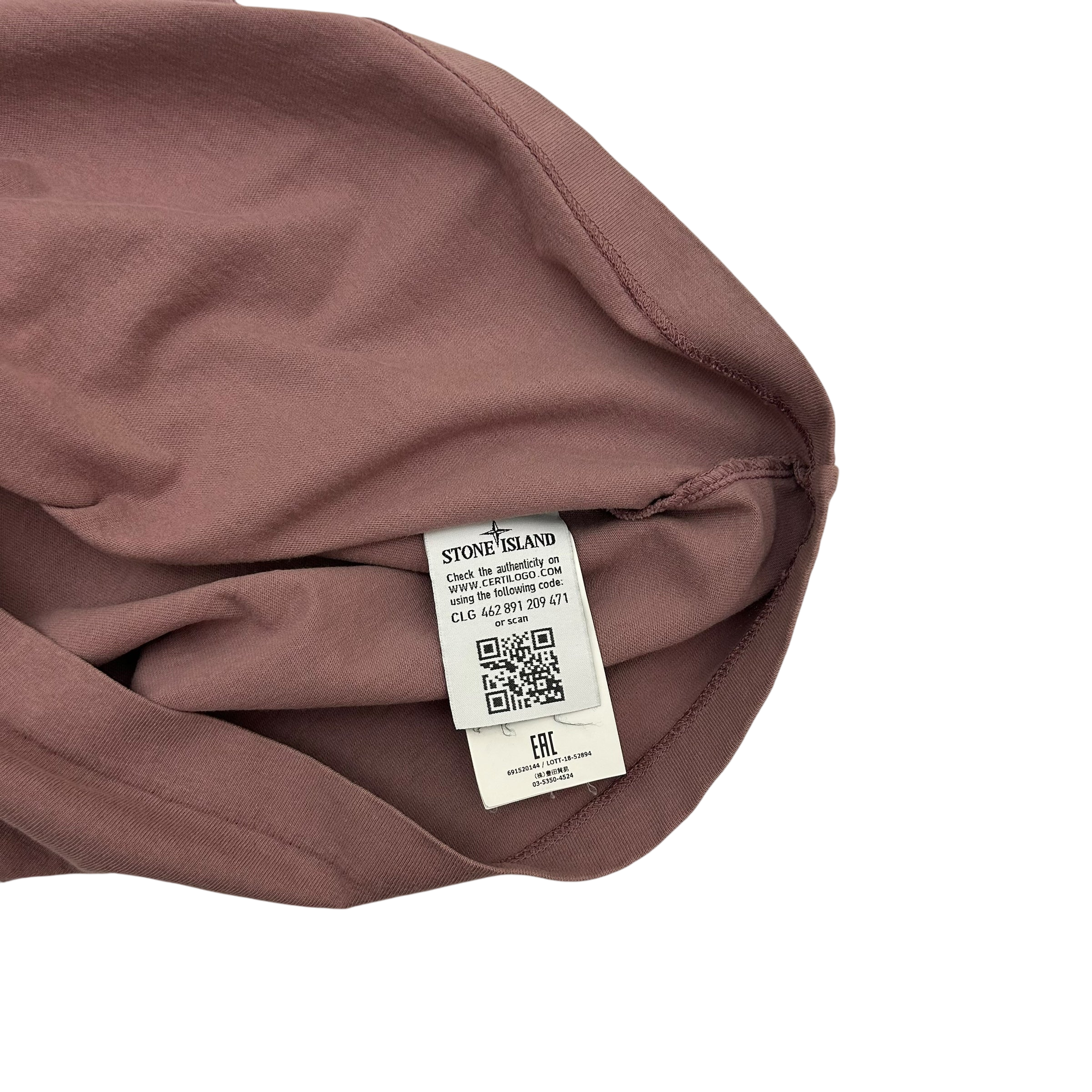Stone Island Reflective Logo Pink T Shirt (Fits M/L)