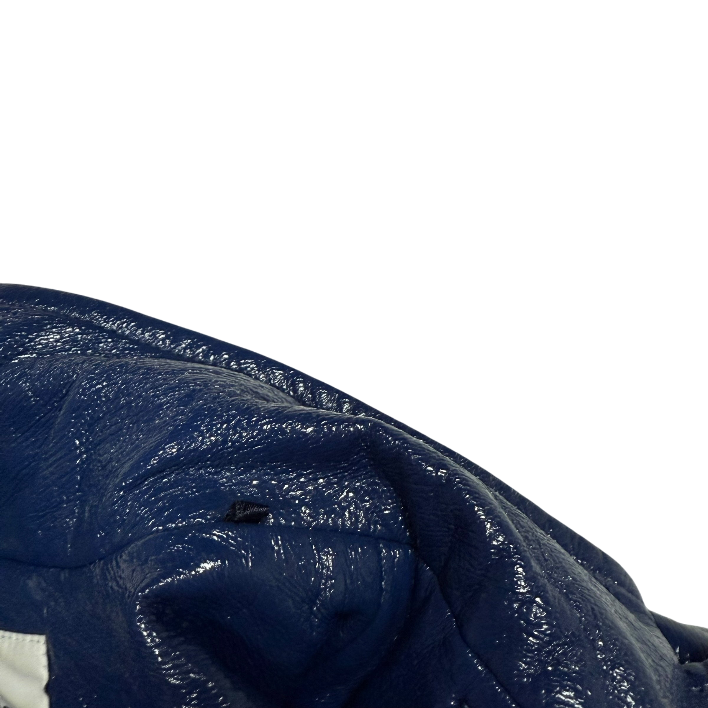 Courrèges FW22 Funnel-Neck Vinyl Jacket Blue (Fits M-L)