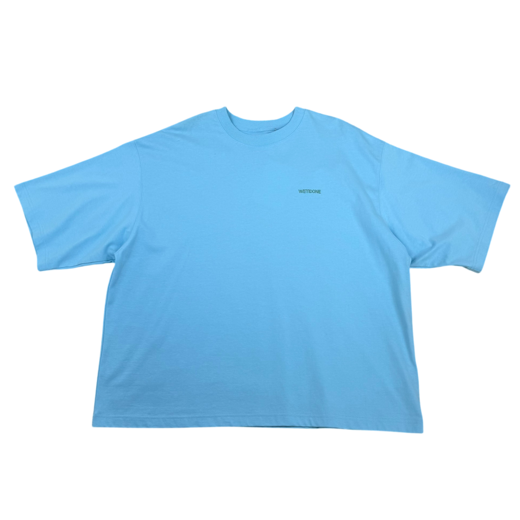 We11done Back Logo Oversized Heavy T-Shirt Sky Blue (Fits L-XL)