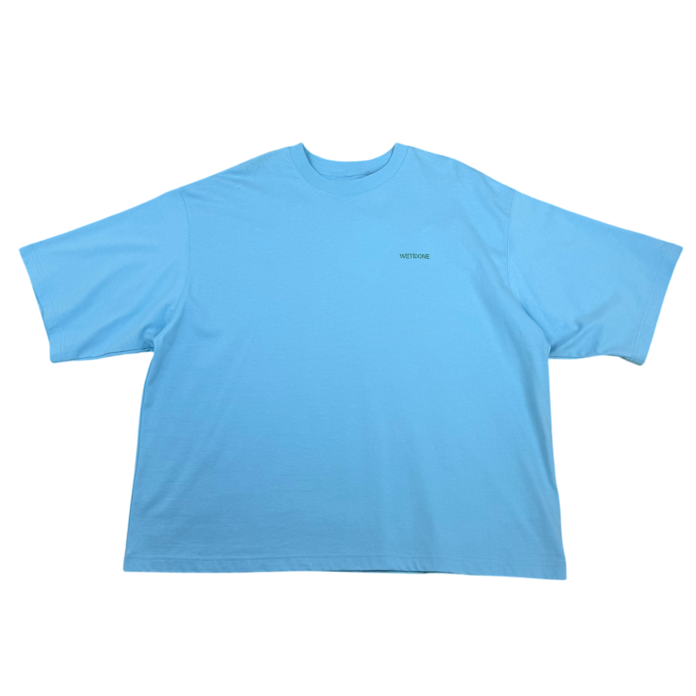 We11done Back Logo Oversized Heavy T-Shirt Sky Blue (Fits L-XL)