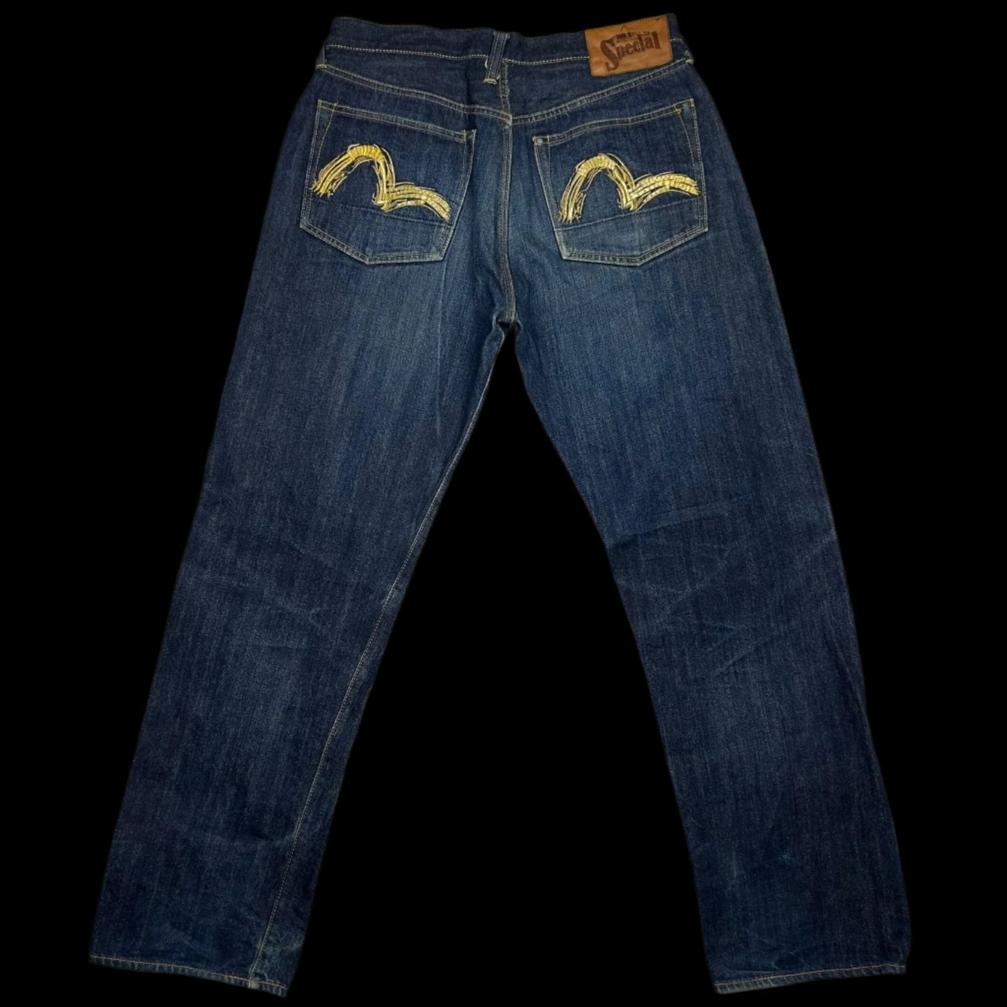 Vintage Evisu Gold Daicock Pocket Logo Selvedge Denim Jeans (Fits 32")