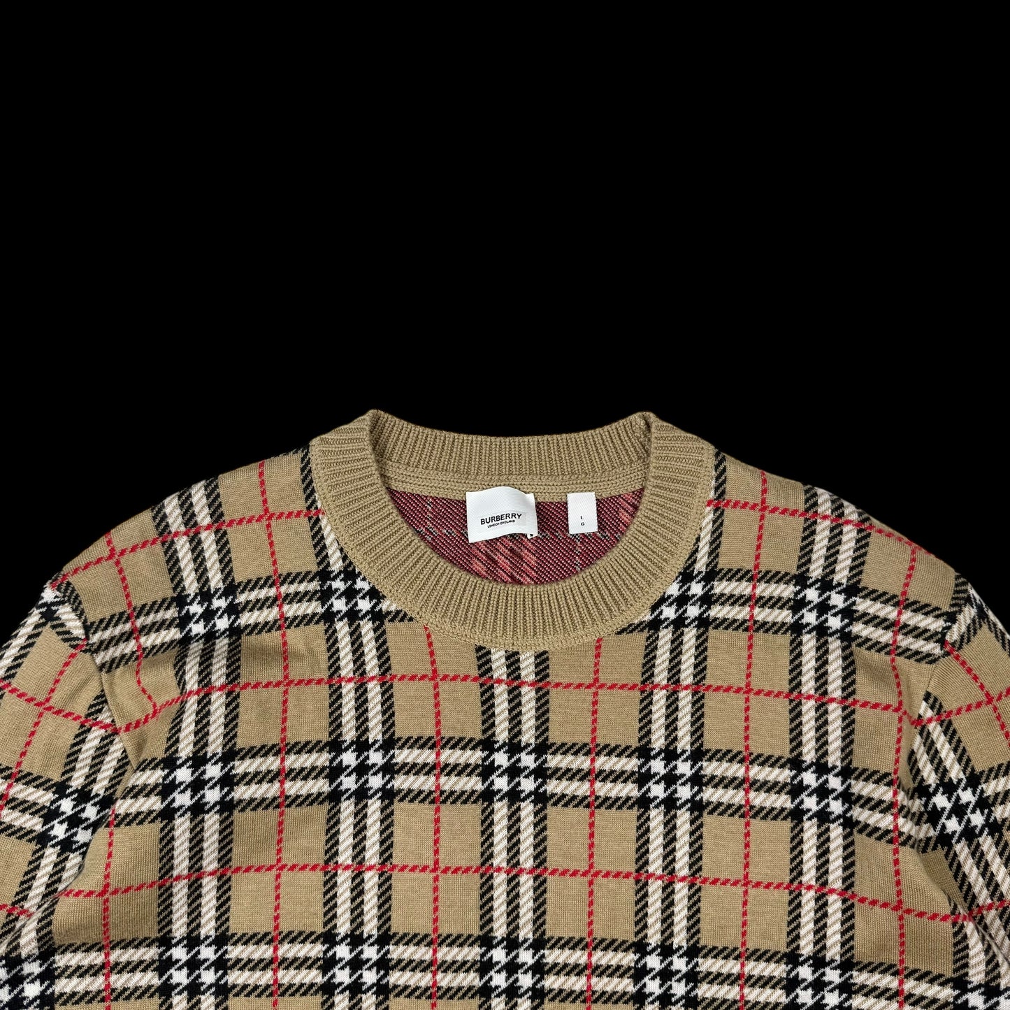 Burberry FW19 Nova Check Fletcher Sweatshirt Beige (Size L)
