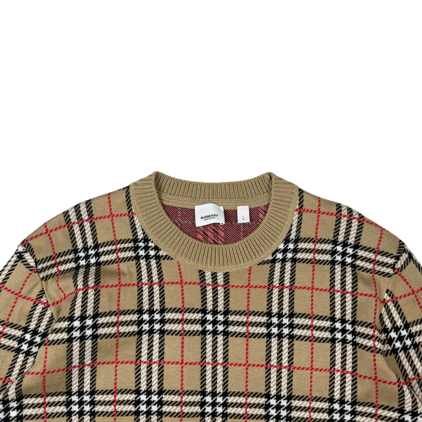 Burberry FW19 Nova Check Fletcher Sweatshirt Beige (Size L)