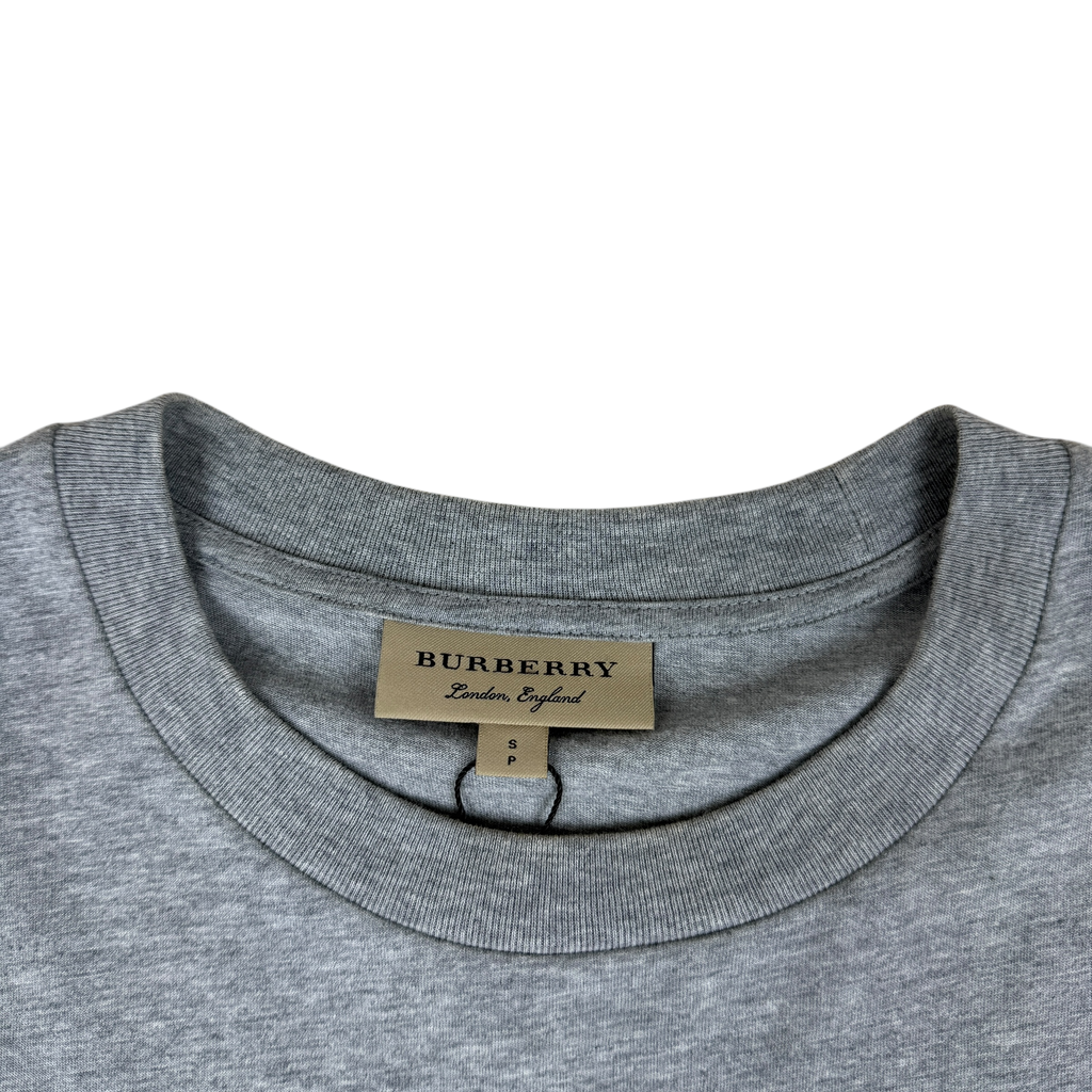 Burberry Embroidered Logo Oversized T-Shirt Grey (Fits S-L)
