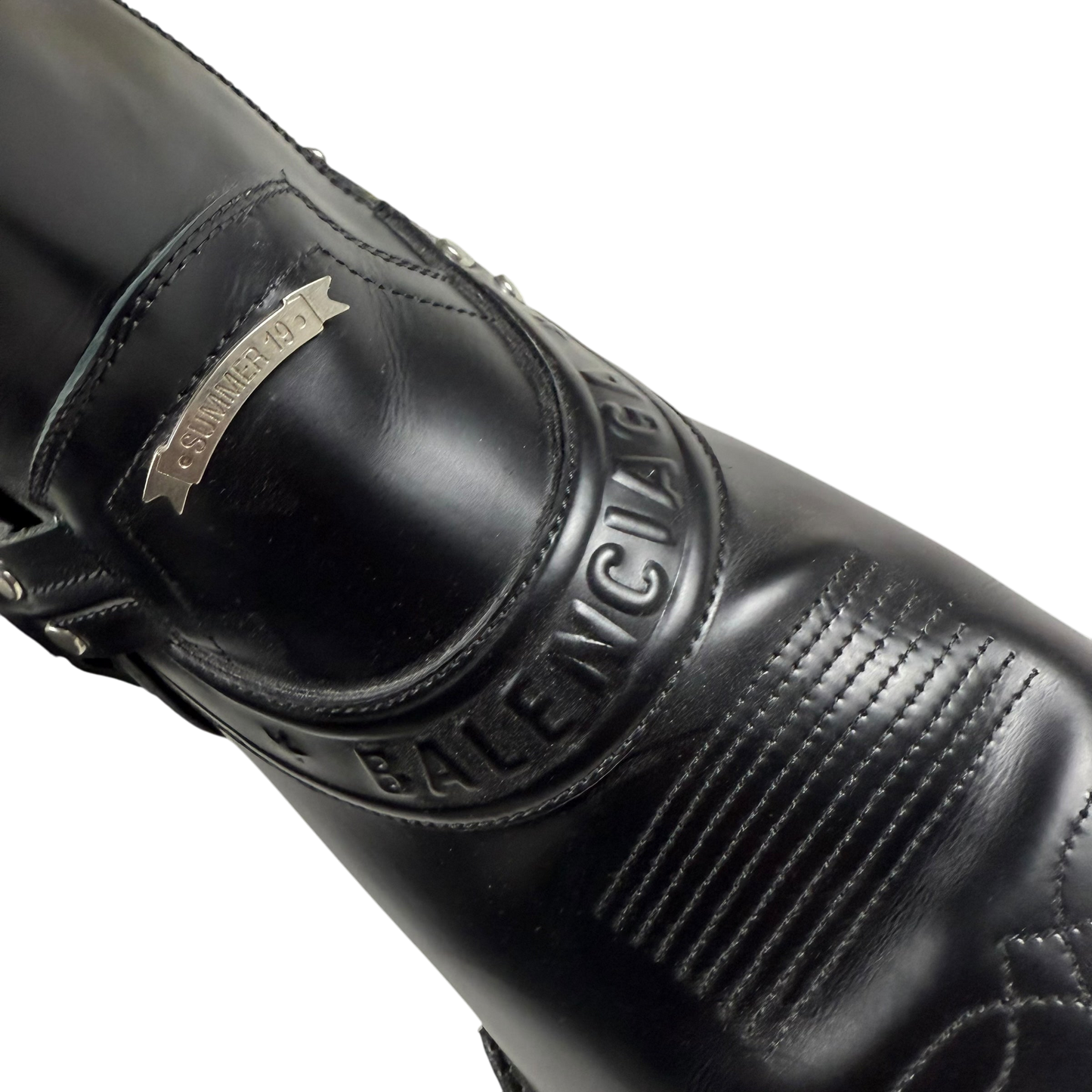 Balenciaga SS19 Santiag Harness Leather Boots Black (fits US11)