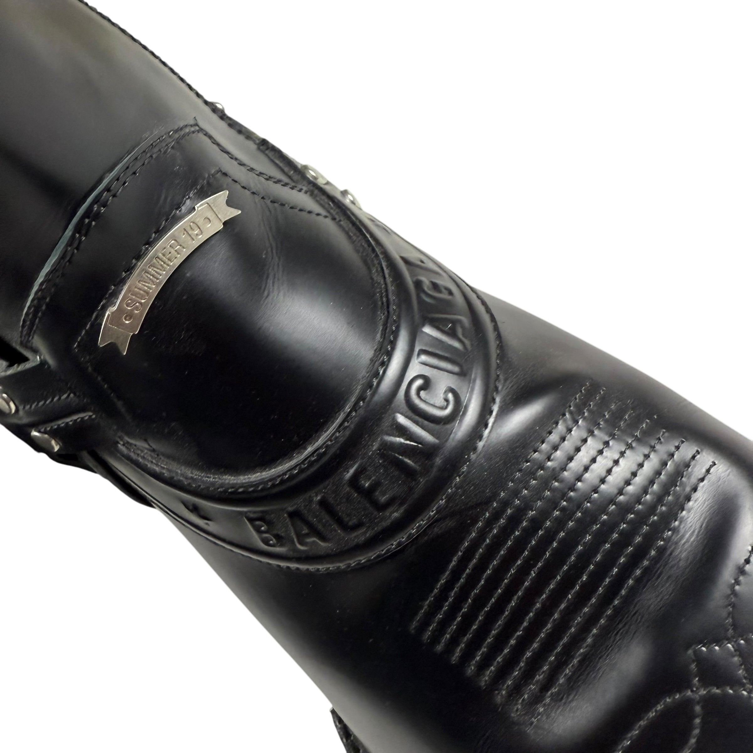 Balenciaga SS19 Santiag Harness Leather Boots Black (fits US11)