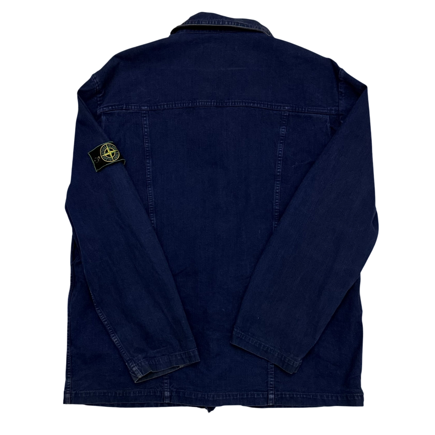 Stone Island SS 1994 Thick Denim Collared Jacket Blue (Size XL)