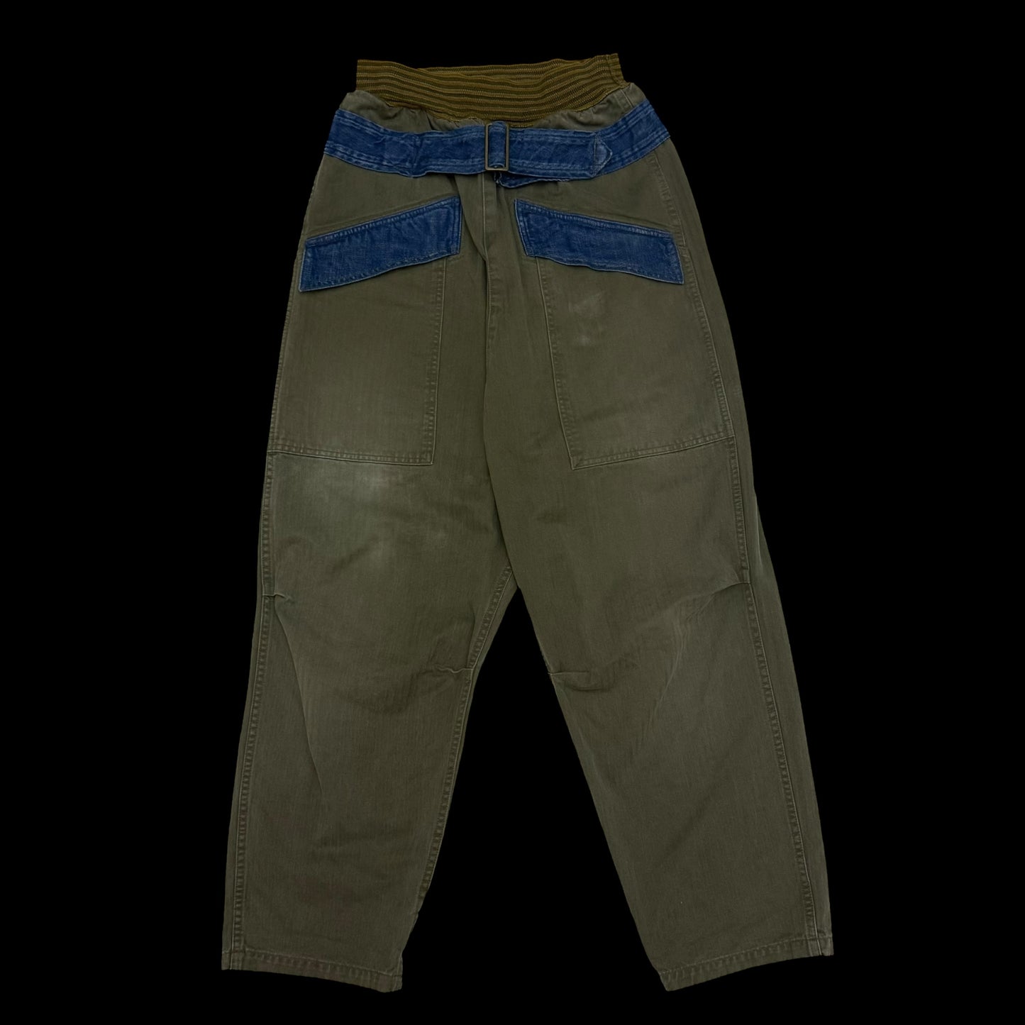 Kapital Cotton Herringbone Aviator Suit Cut Pants Khaki (size 2)