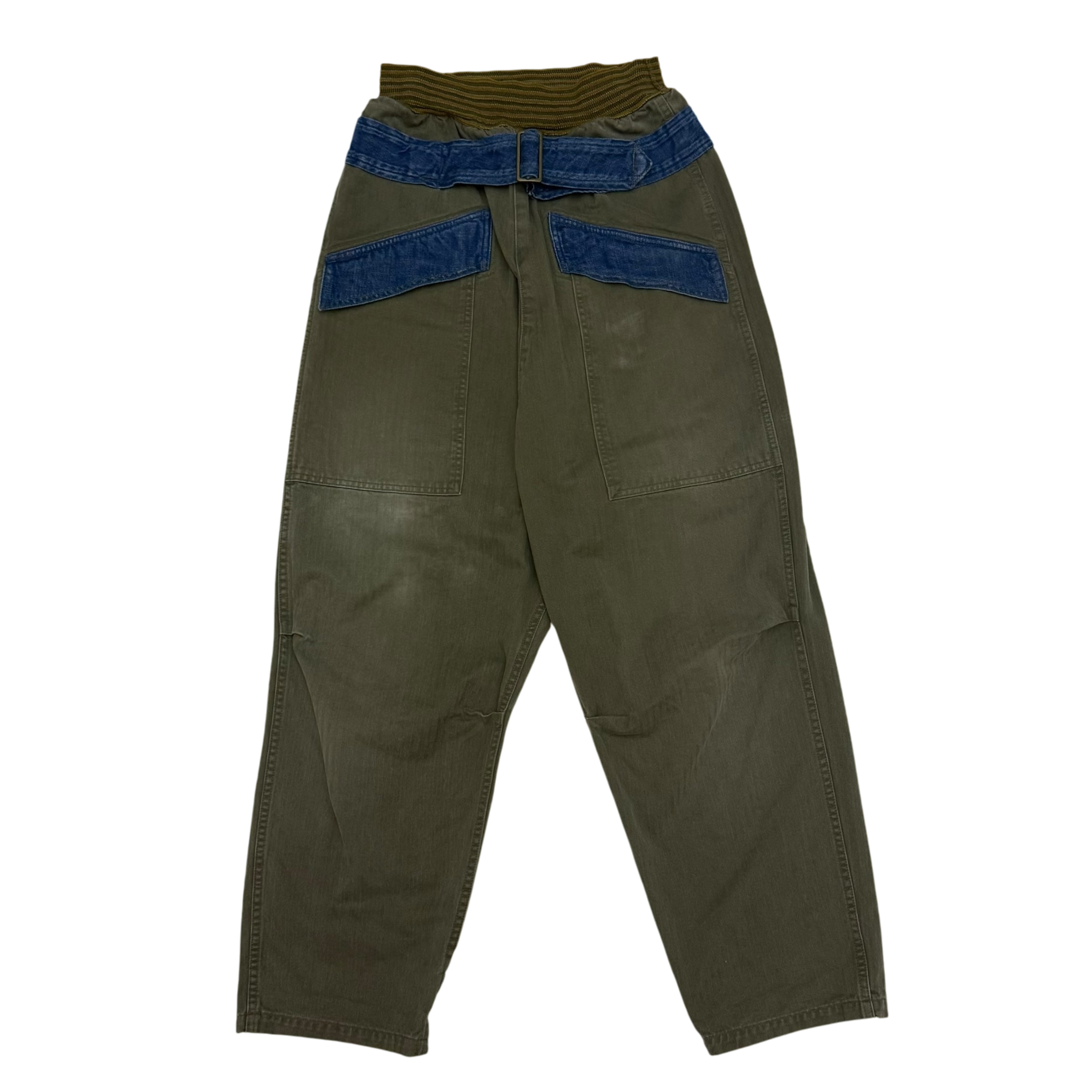 Kapital Cotton Herringbone Aviator Suit Cut Pants Khaki (size 2)