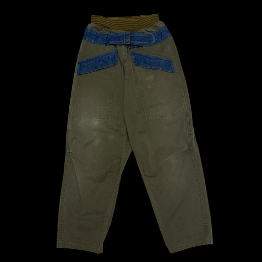 Kapital Cotton Herringbone Aviator Suit Cut Pants Khaki (size 2)