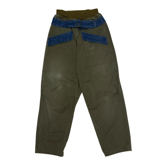 Kapital Cotton Herringbone Aviator Suit Cut Pants Khaki (size 2)