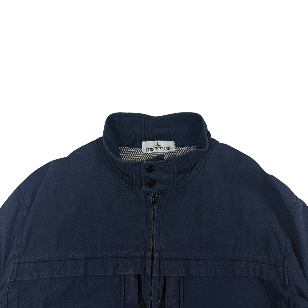 Stone Island SS 2014 Indigo 3D Cotton Tela Jacket Navy (Size XXL)