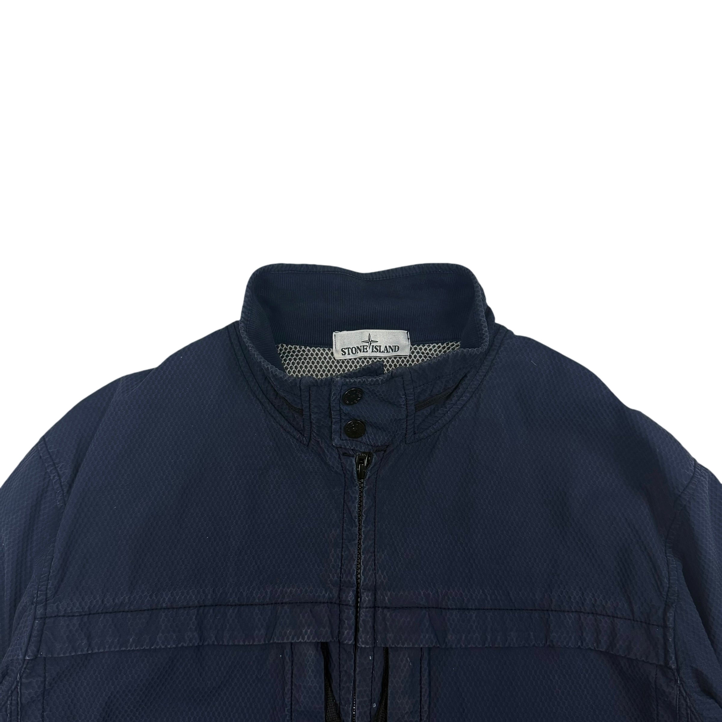 Stone Island SS 2014 Indigo 3D Cotton Tela Jacket Navy (Size XXL)