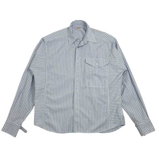 Kapital Cotton Stripe Cabin Work Shirt Blue / White (Size L)