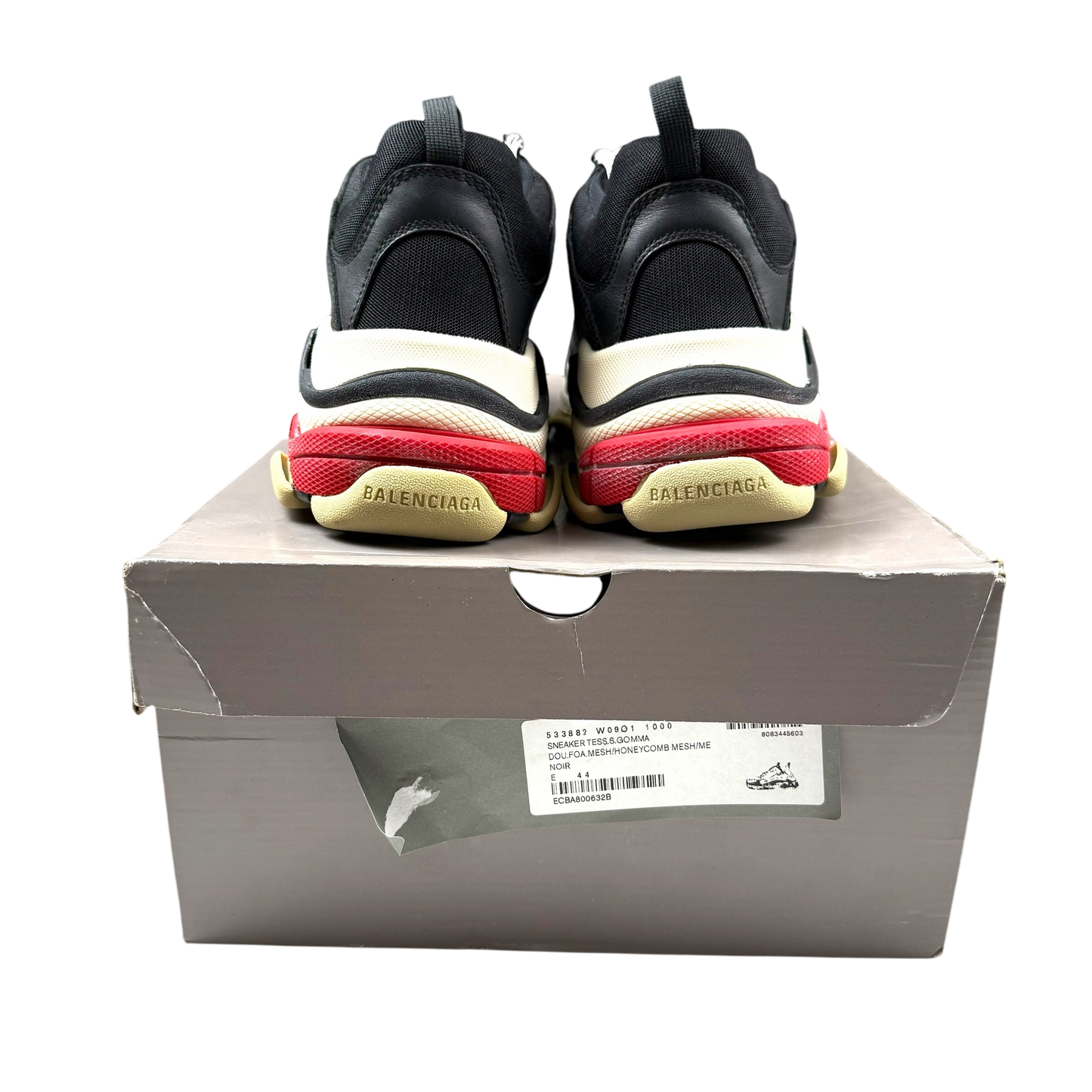 Balenciaga Triple S Black White Red (2018 Reissue) (US11/UK10/EU44)