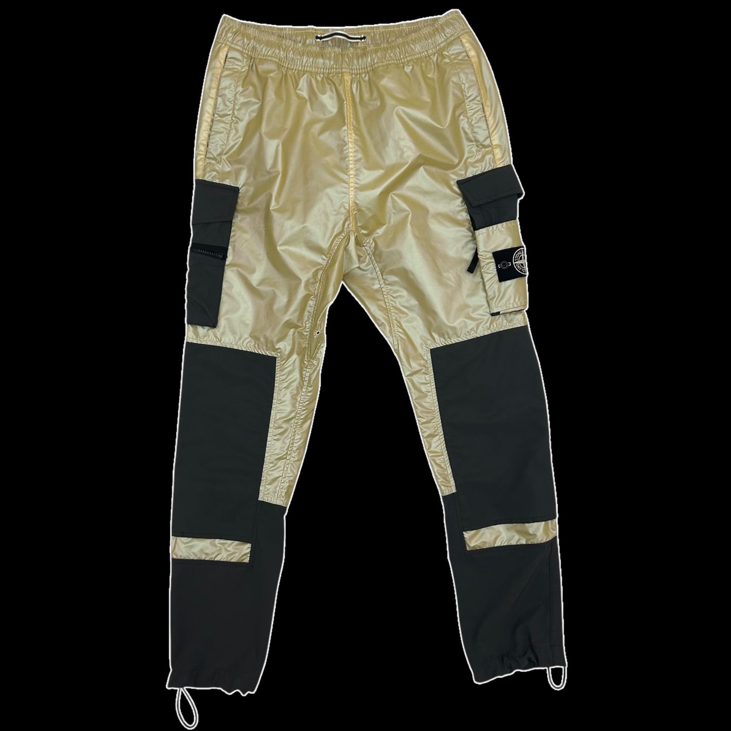 Stone Island Type RE-T Gold Iridescent Tela Gold Cargo Pants (Fits 30”-34”)