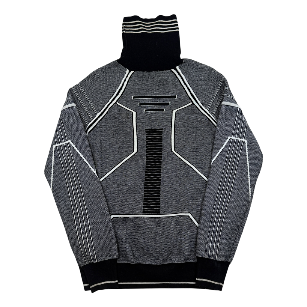 Dior Homme x Hajime Sorayama Technical Wool Turtleneck Sweatshirt Black/Grey (Size XL)