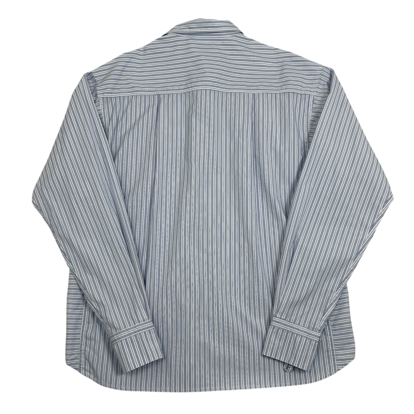 Kapital Cotton Stripe Cabin Work Shirt Blue / White (Size L)