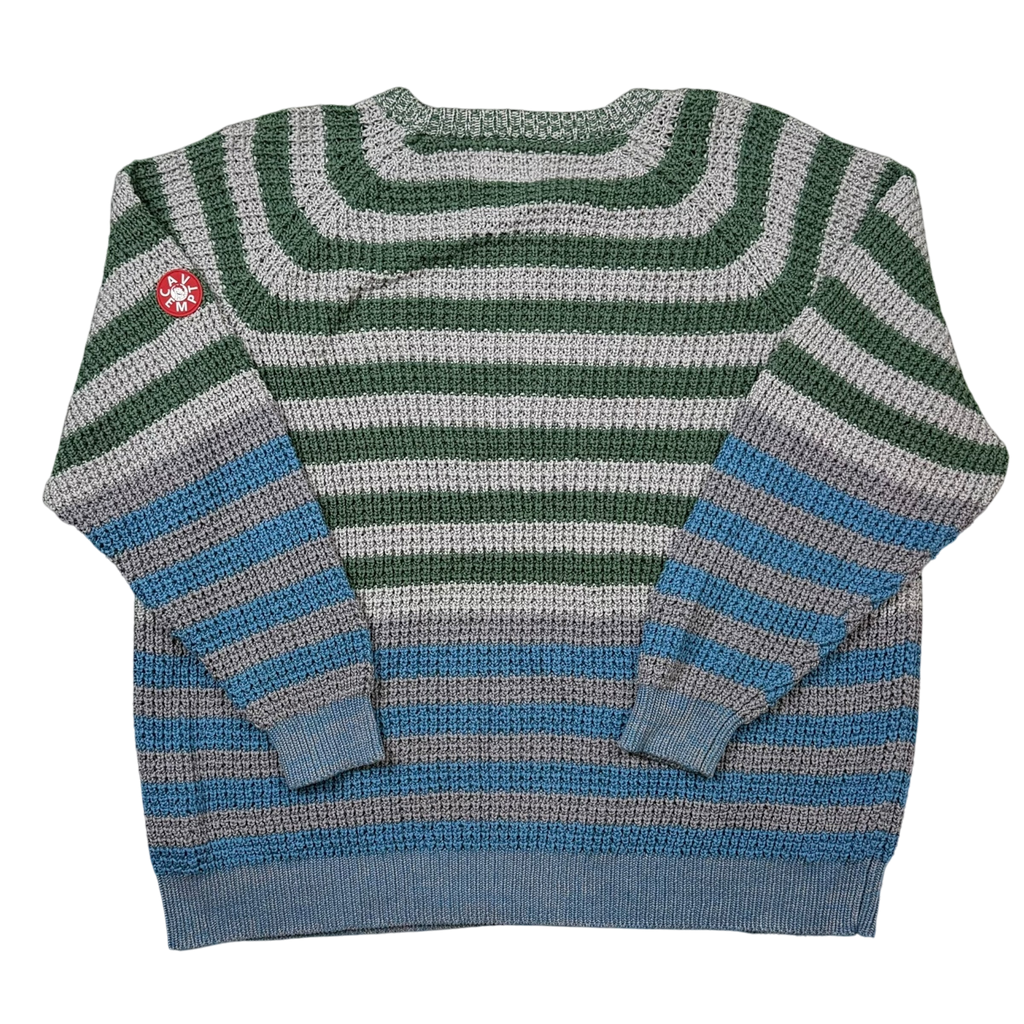 Cav Empt SS20 Stripe Loose Waffle Knit Sweatshirt