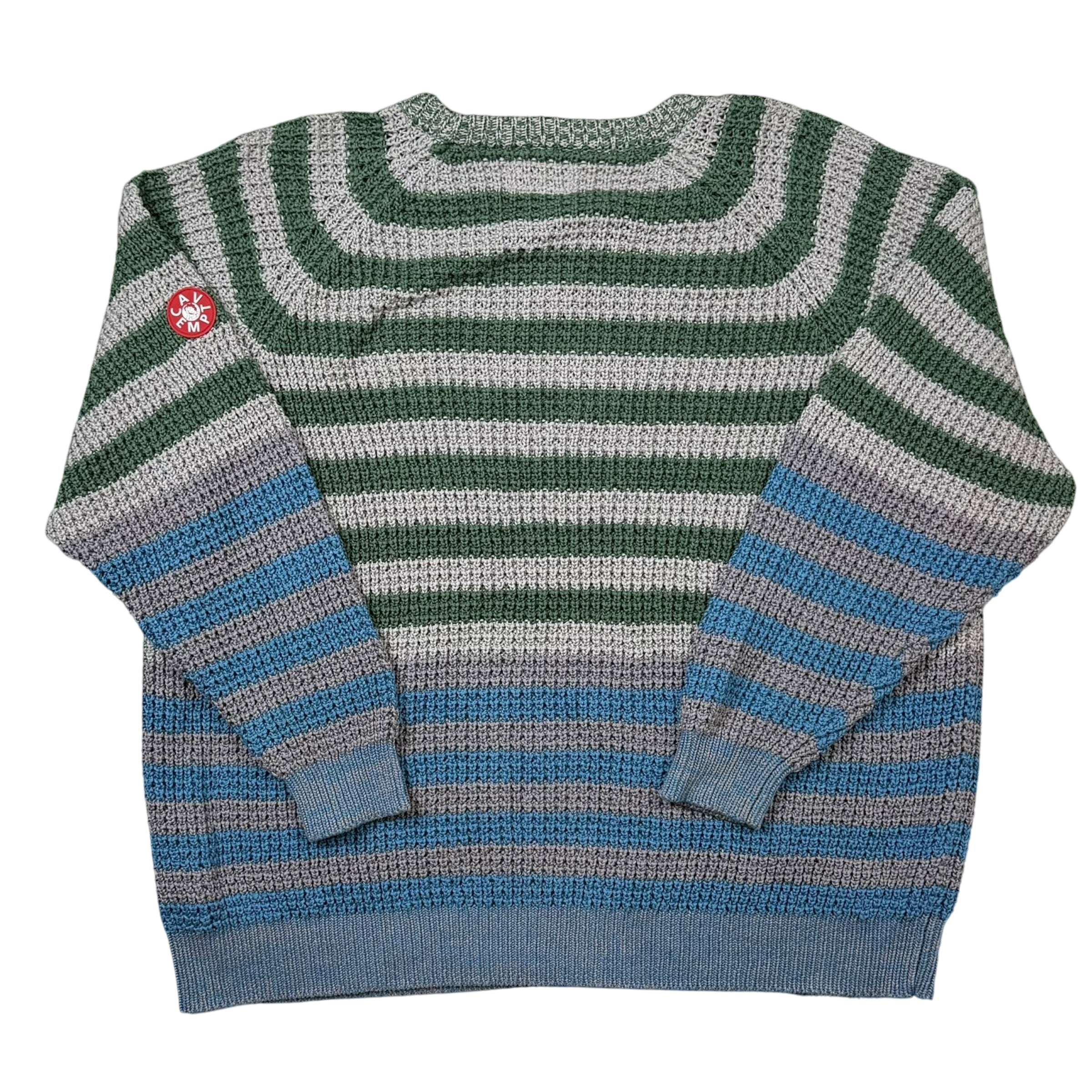 Cav Empt SS20 Stripe Loose Waffle Knit Sweatshirt
