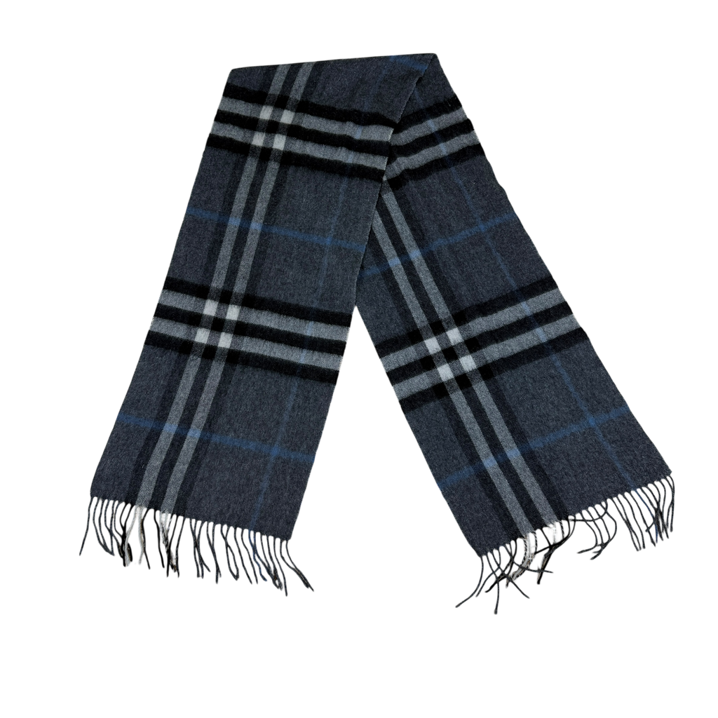 Burberry Cashmere Nova Check Scarf Grey