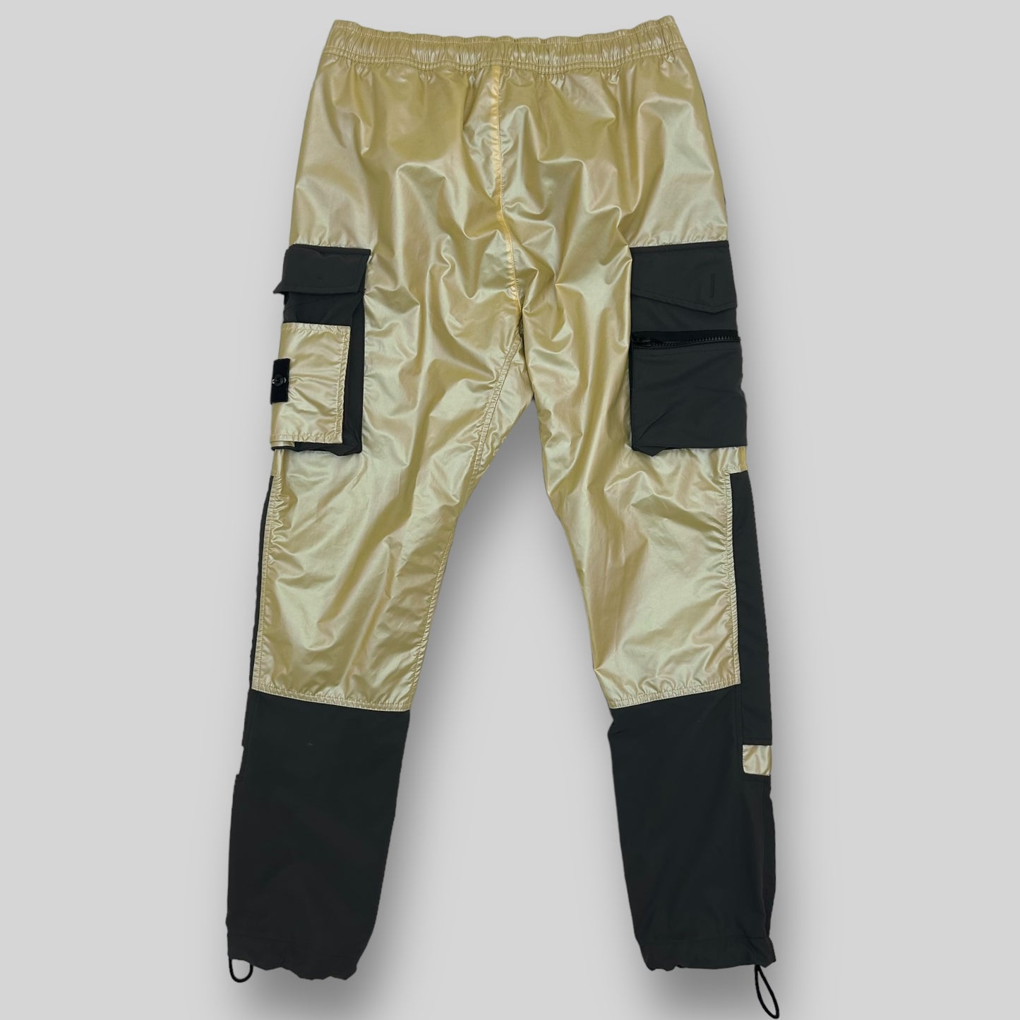 Stone Island Type RE-T Gold Iridescent Tela Gold Cargo Pants (Fits 30”-34”)