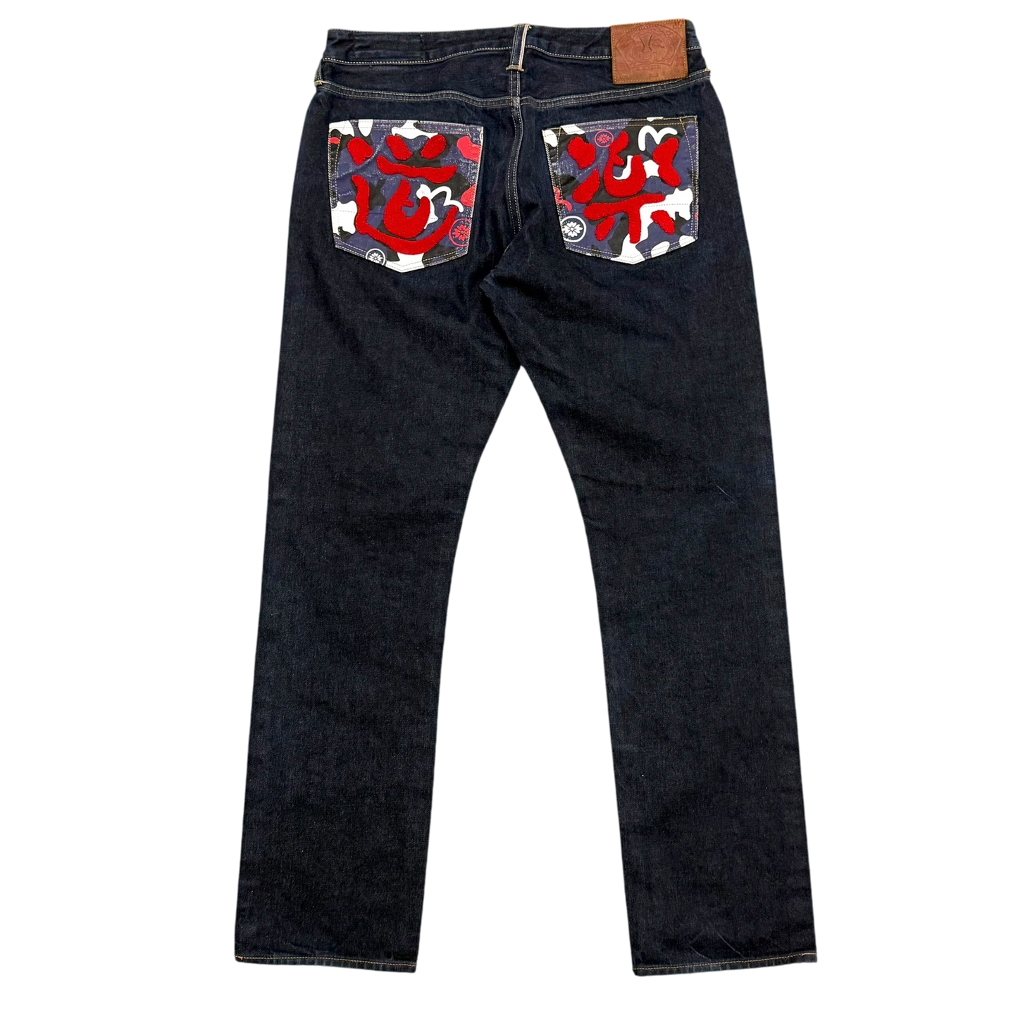 Evisu Camo Seagull Applique Jeans (Size 32”)