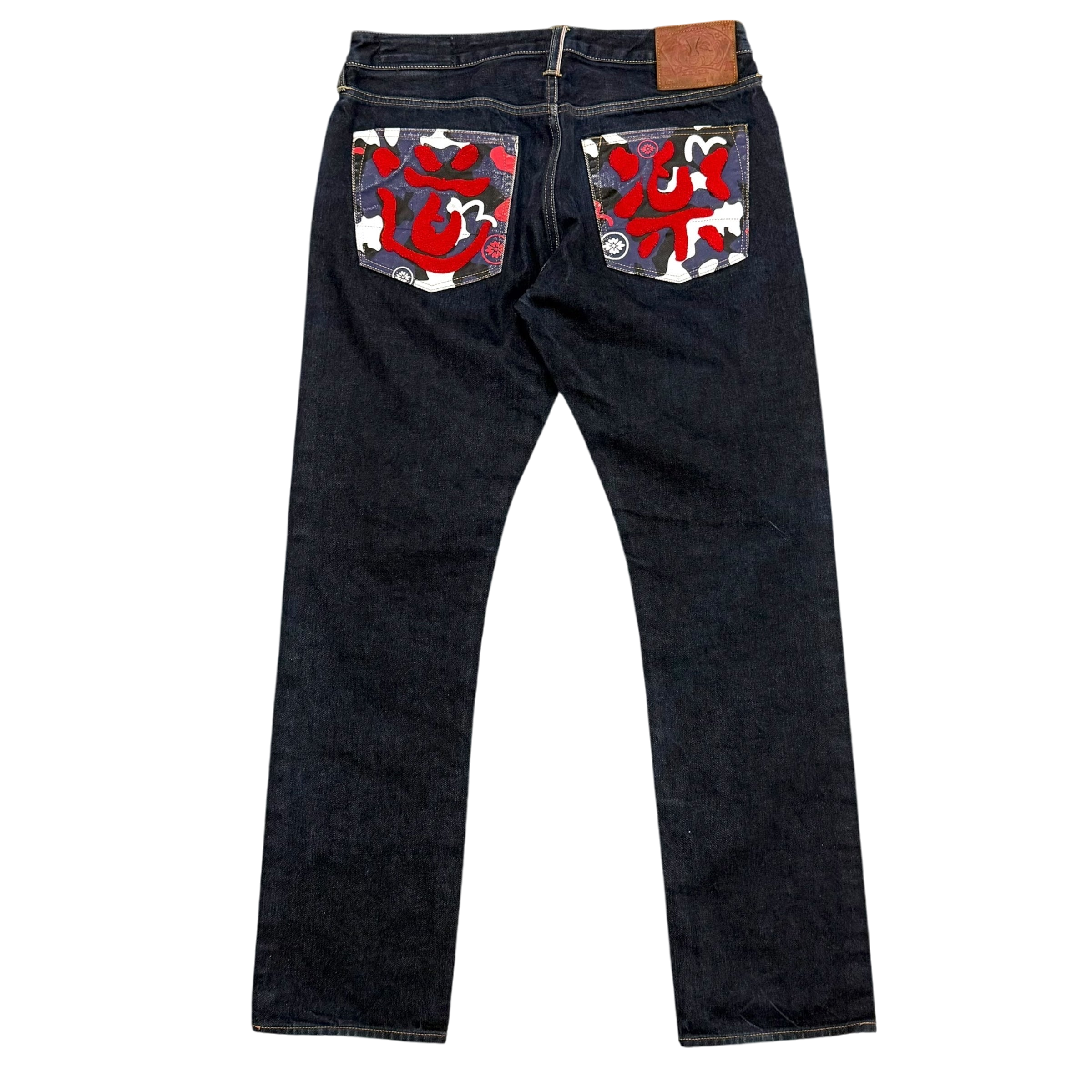 Evisu Camo Seagull Applique Jeans (Size 32”)