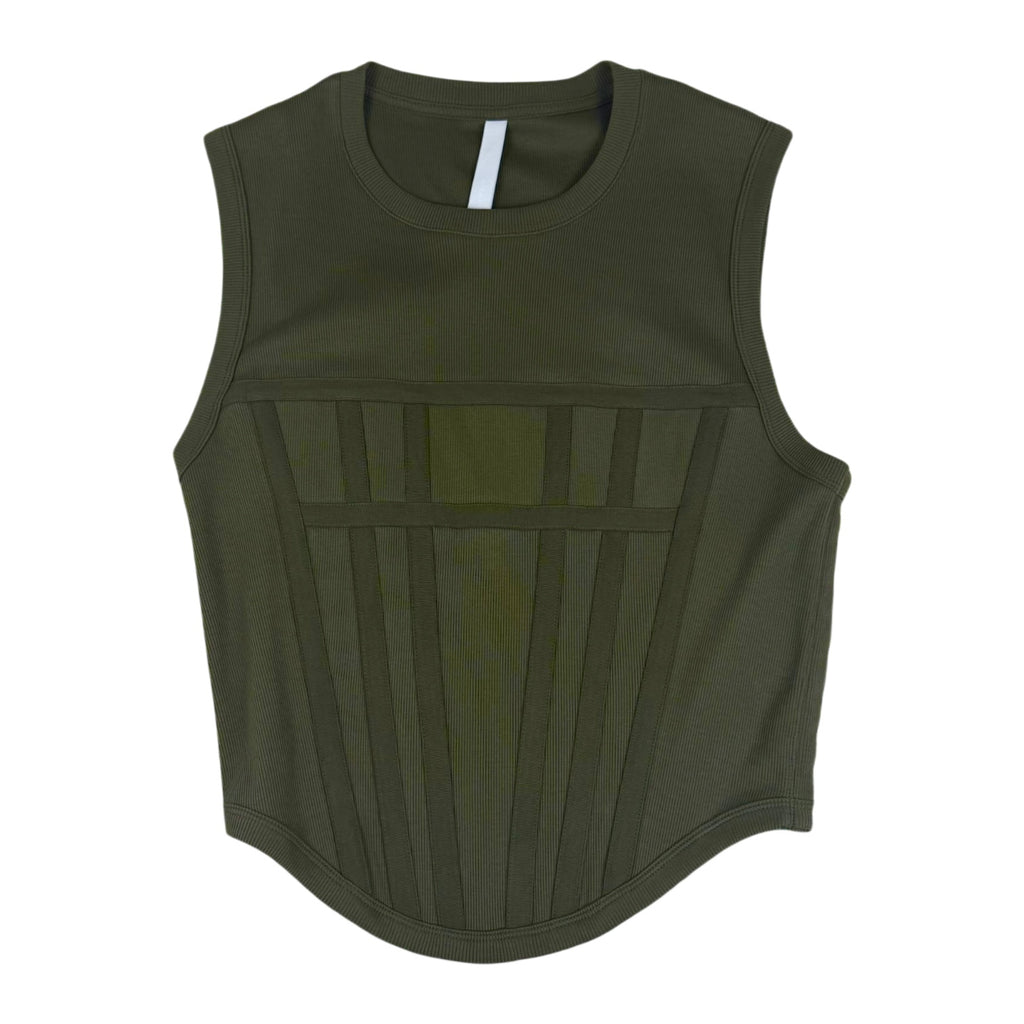 Dion Lee Rib Corset Tank Top Army Green (Fits M-XL Mens)