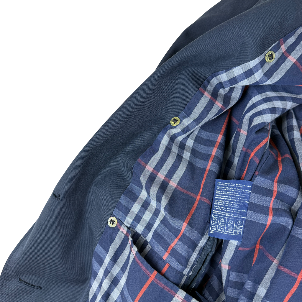 Burberry 90s Lined Trench Coat Navy (Fits M-L)
