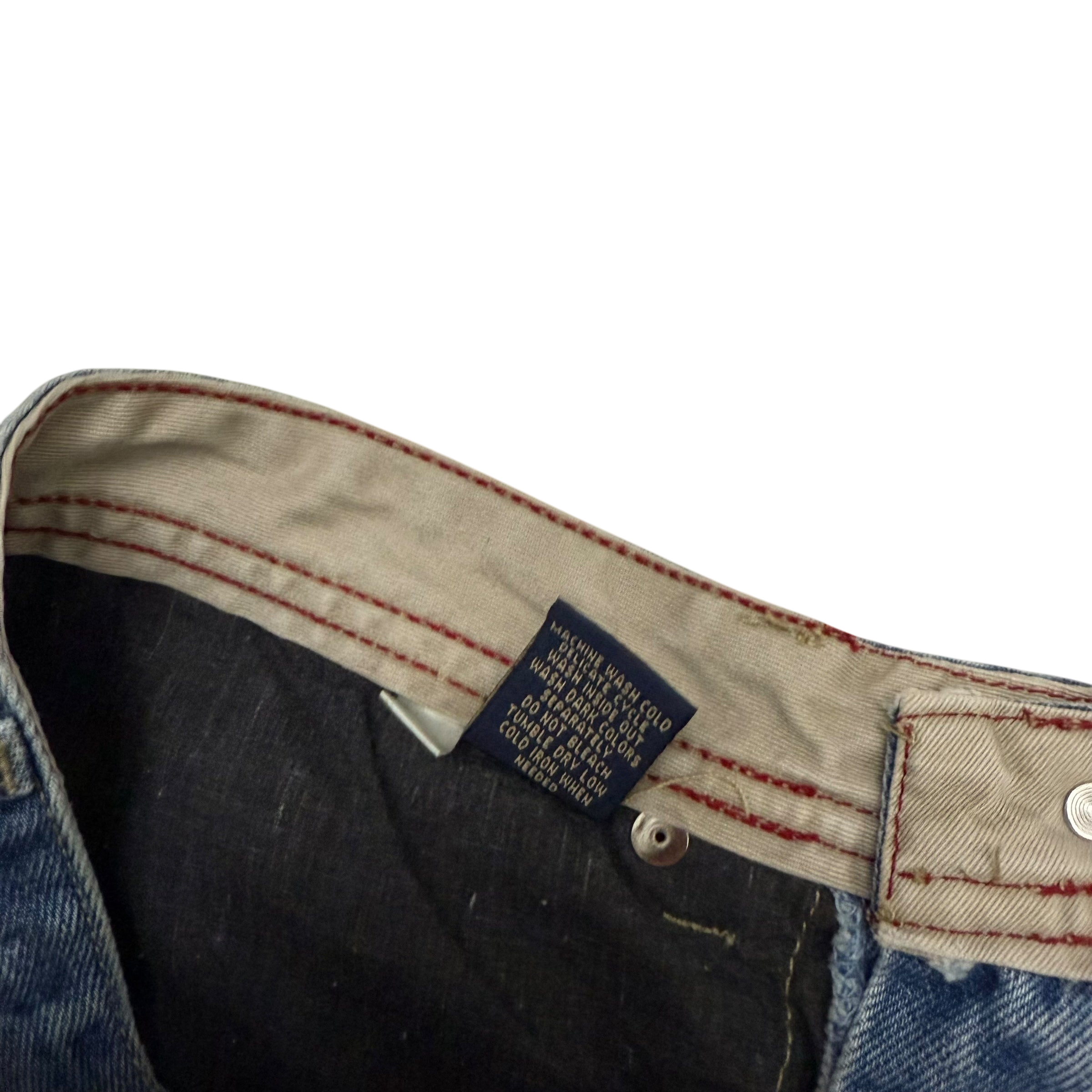 Marithé François Girbaud 2000s Straight Leg Koi Fish Print Jeans (Fits 33”)