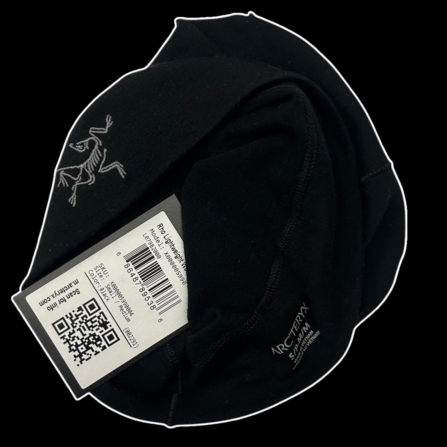 Arc’teryx Rho Wool Toque Beanie Black (Size S-M)