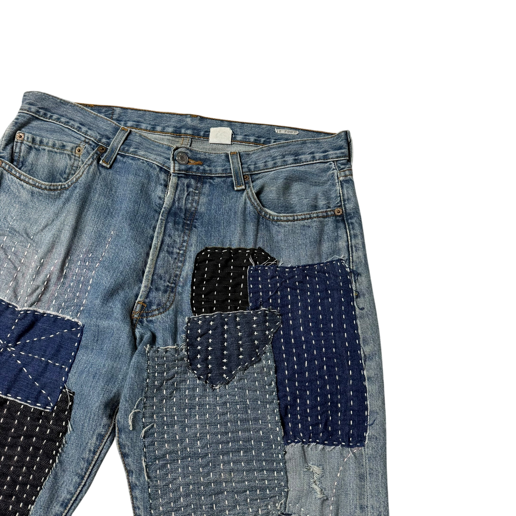 Levi’s Vintage 501 Custom Boro Stitched Patchwork Jeans (Size 34”)