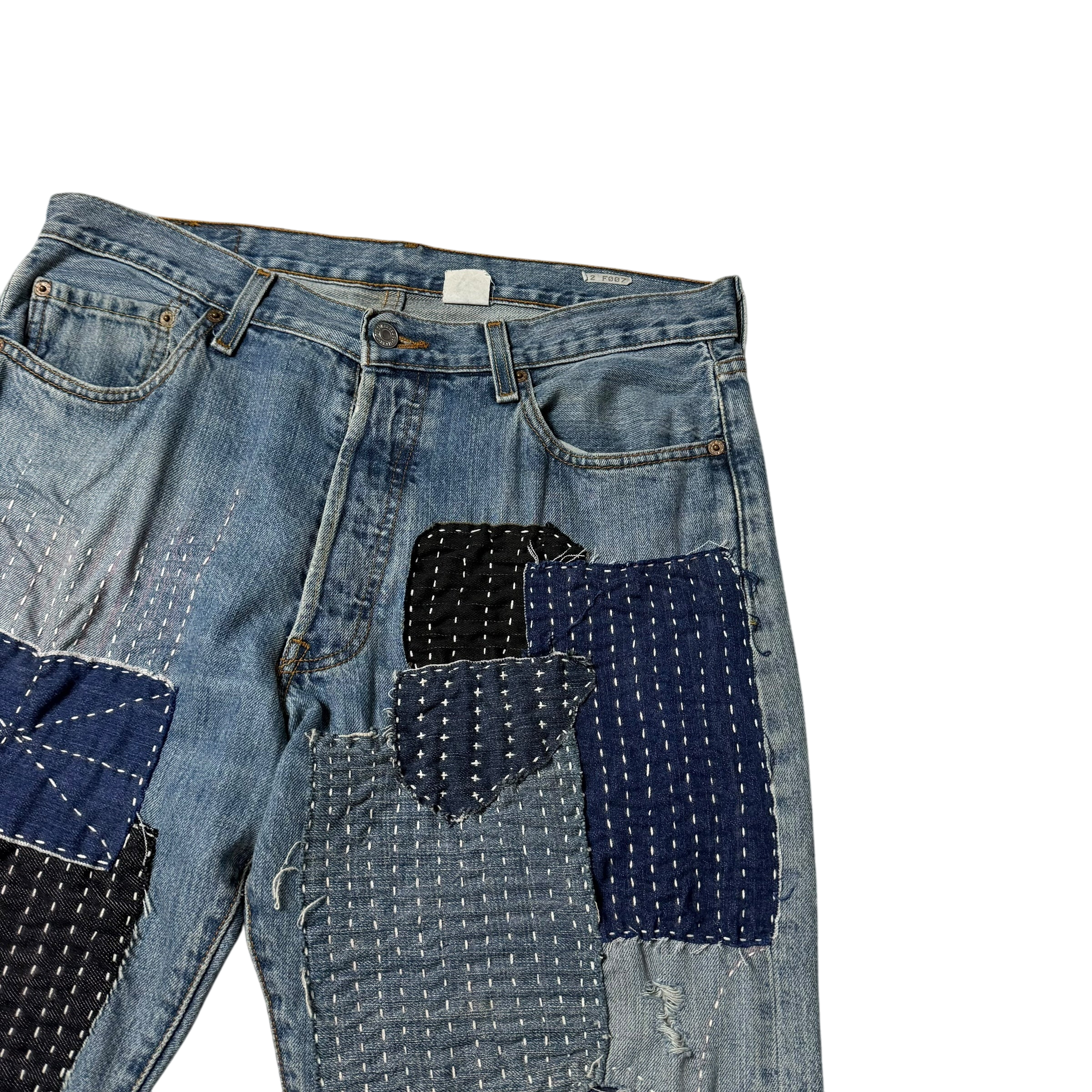 Levi’s Vintage 501 Custom Boro Stitched Patchwork Jeans (Size 34”)