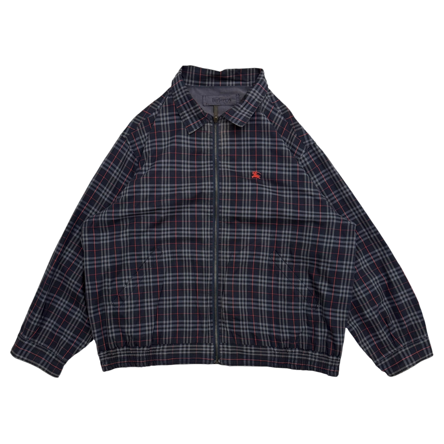 Burberry 90s Nova Check Reversible Harrington Jacket Navy (Fits M–L)