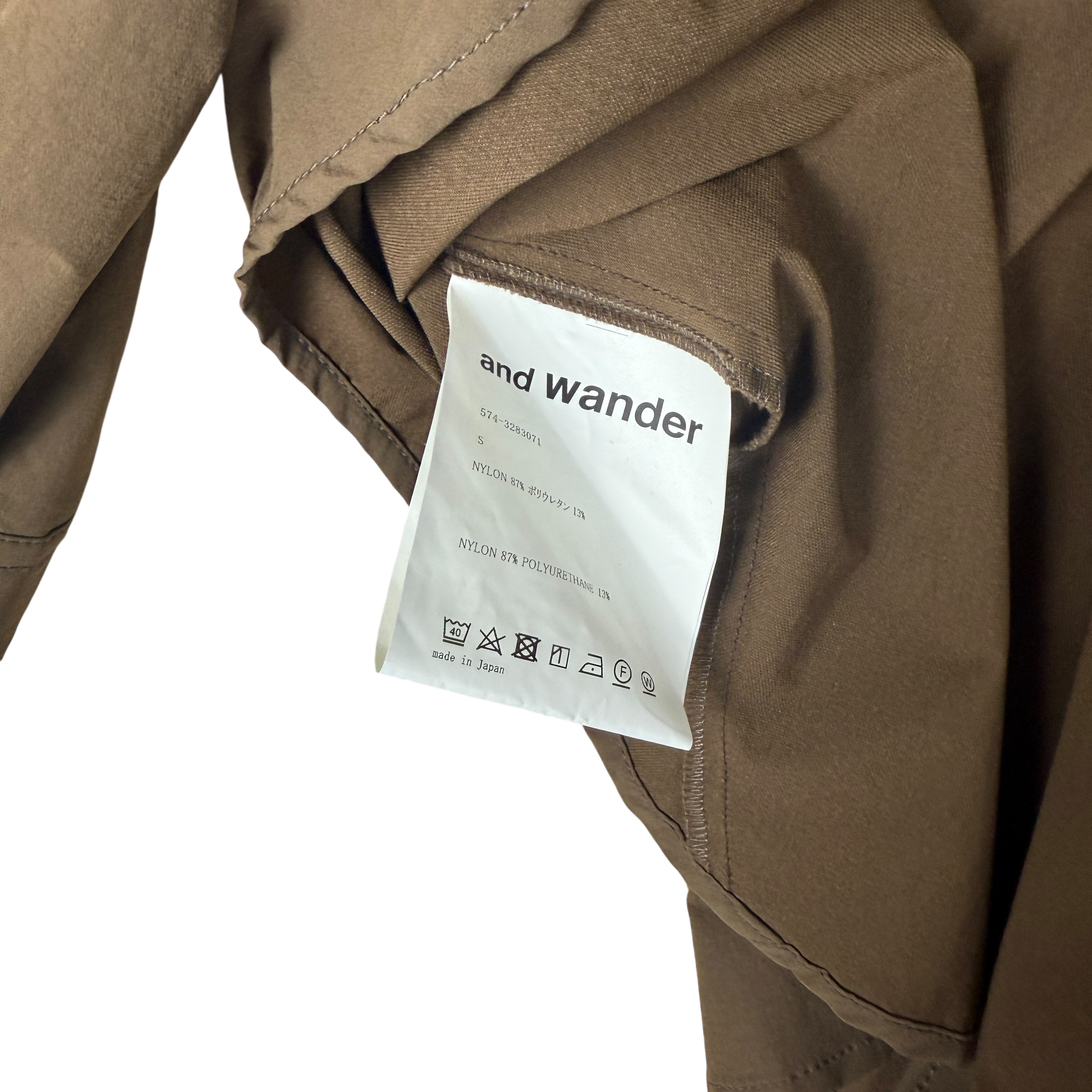 And Wander Nylon Light Shirt Brown (Size S)
